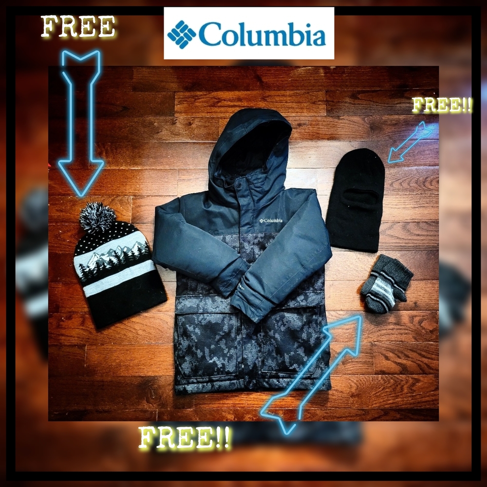 ❄️WARM Columbia Parka with Complimentary Hat and Gloves ☃️